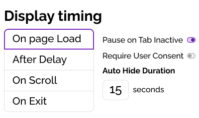 Display timing setting of Notifal