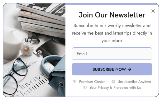 Newsletter Sign-up Form Floating Side Box for Fashion Website to Grow Email List – 6