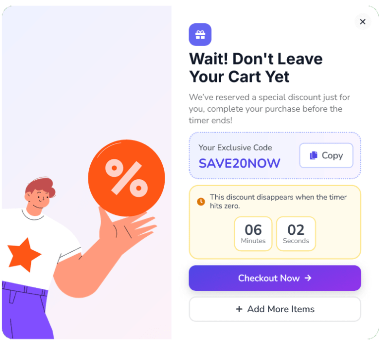Cart Exit Pop-up to Prevent Cart Abandonment – 71