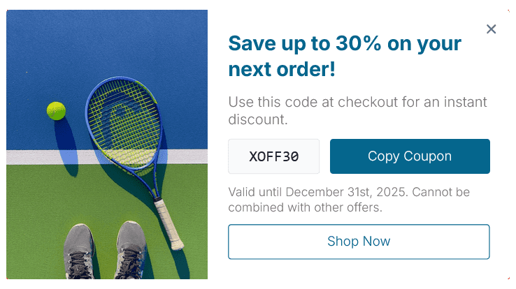 Discount Coupon Floating Side Box for Sport website to Increase Sales – 33
