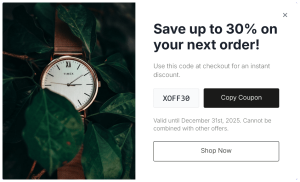 Discount Coupon Pop-up to Increase Sales – 30