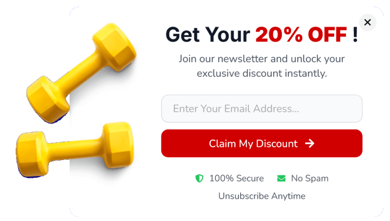 Email Sign-up Discount Floating Side Box for Sport website to Grow Email List – 17