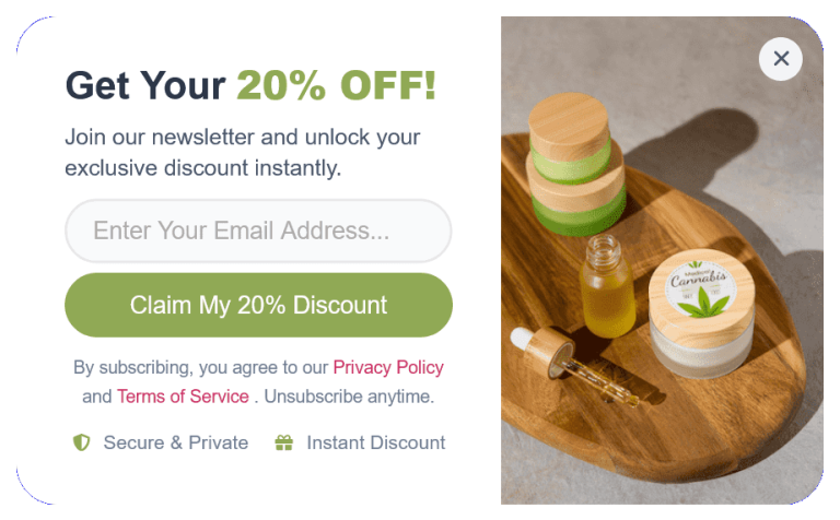 Email Sign-up Discount Floating Side Box to Grow Email List – 15