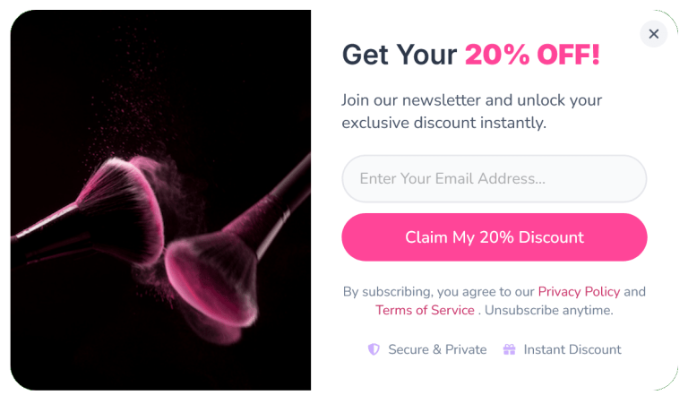 Email Sign-up Discount Pop-up for Beauty website to Grow Email List – 14