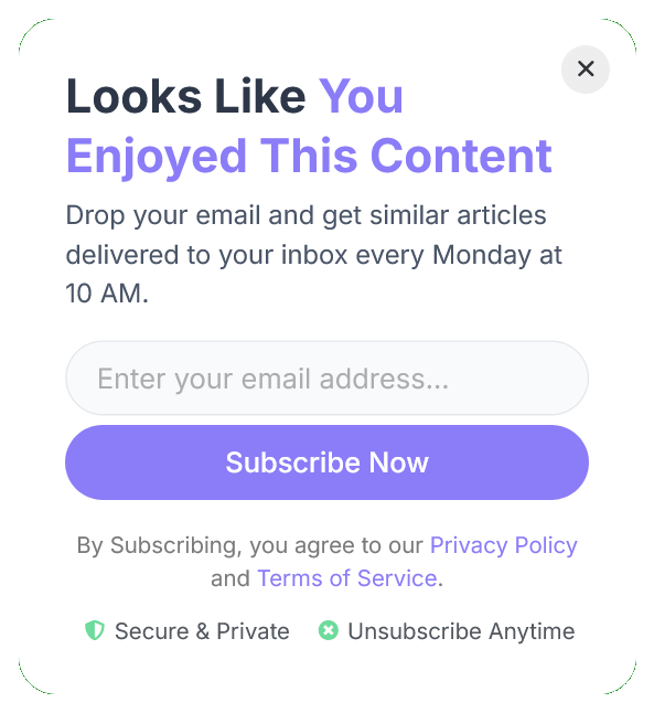 Scroll-Based Email Capture Floating Side Box to Grow Email List – 86