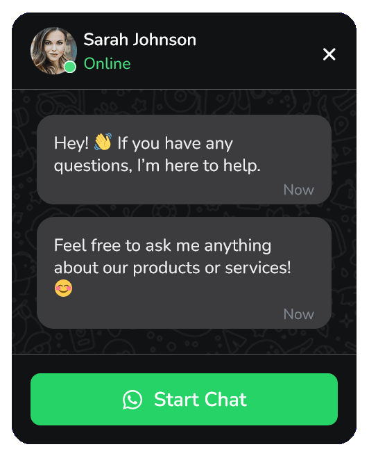 WhatsApp Chat Widget Floating Side Box to Communicate with Visitors – 72