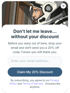 Exit Intent Email Capture Pop-up to Grow Email List – 64