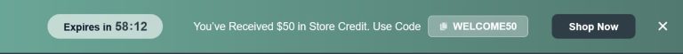 Welcome Coupon Code Floating Bar to Increase Sales – 92