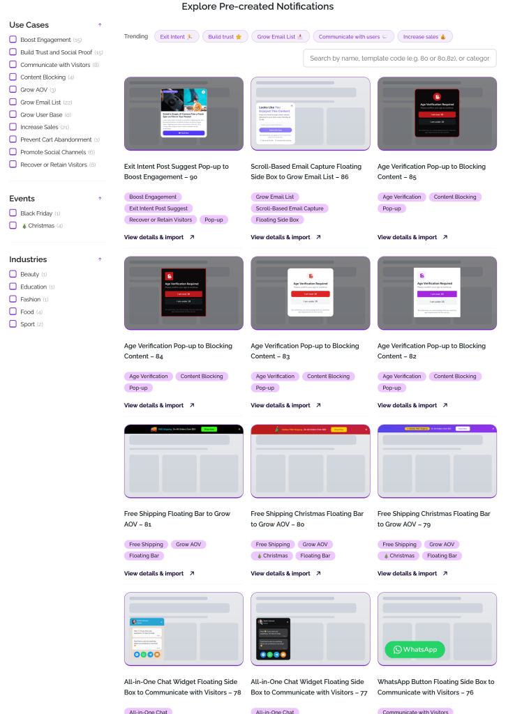 Notifal templates library