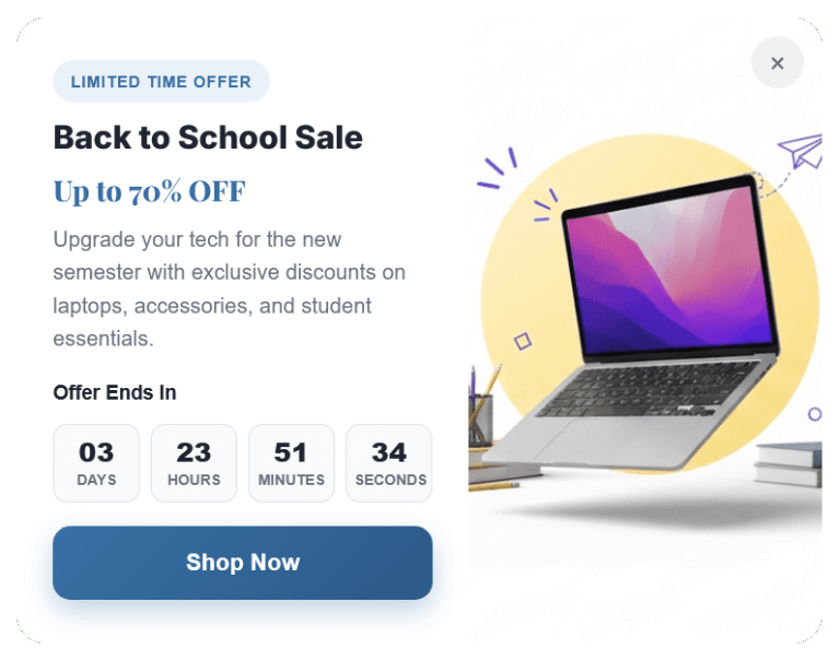 Promote Campaign Back to School Floating Side Box to Increase Sales – 106
