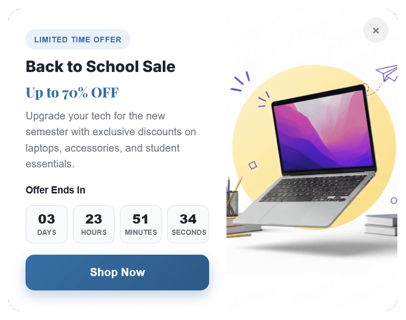 Promote Campaign Back to School Floating Side Box to Increase Sales – 106
