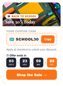 Discount Coupon Back to School Floating Side Box to Increase Sales – 110