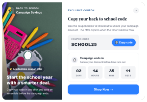 Discount Coupon Back to School Popup to Increase Sales – 111