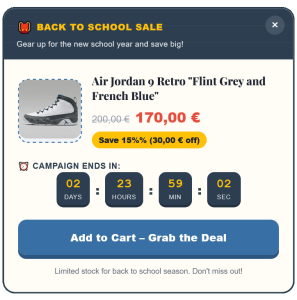 Discounted Products Back to School Popup to Increase Sales – 114