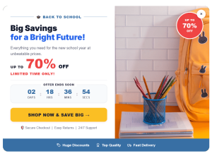 Promote Campaign Back to School Popup to Increase Sales – 101
