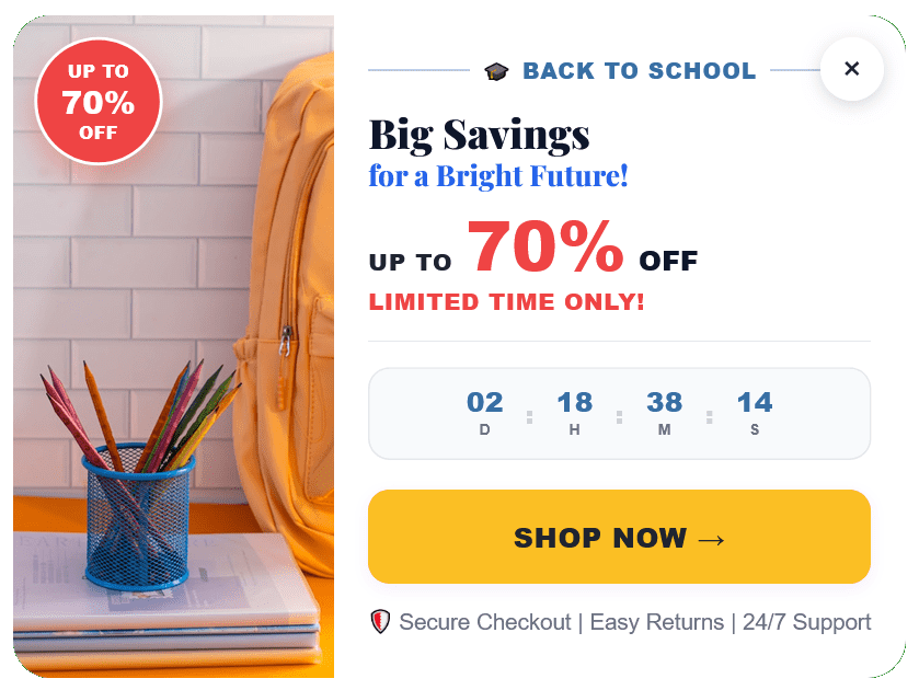 Promote Campaign Back to School Floating Side Box to Increase Sales – 102